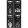 Black Magic Key Chains - Coffin, Triple Moon, Pentacle, Planchette (4 Piece Set) - Magick Magick.com