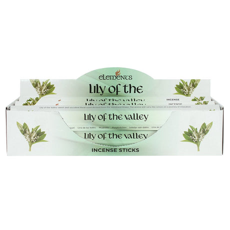 Elements Incense Sticks Display - Lily of the Valley (6 Packs of 20 Sticks) - Magick Magick.com