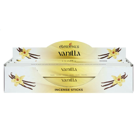 Elements Incense Sticks Display - Vanilla (6 Packs of 20 Sticks) - Magick Magick.com
