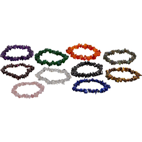 Gemstone Chips Elastic Bracelets (Set of 10) - Magick Magick.com