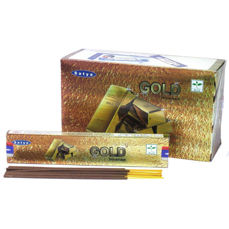 Gold Satya Incense Sticks 15 gram - Magick Magick.com