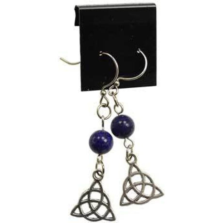 Lapis Triquetra Earrings - Magick Magick.com