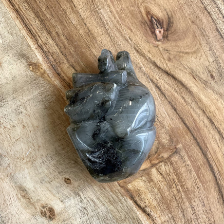 Natural Labradorite Hand Carved Human Heart - .58 lbs (3 x 2.25 x 2 inch) - Magick Magick.com