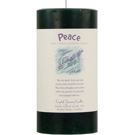Reiki Charged Herbal 3" x 6" Pillar Candle - Peace - Magick Magick.com