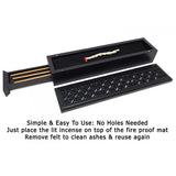 10" Black Finish Wood Incense Box Burner with Storage - Magick Magick.com