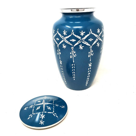 10" Blue Line Heavy Duty Aluminum Solid Urn (200 Cubic Inch Space) - Magick Magick.com