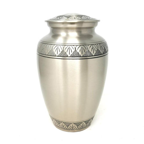 10" Leaf Heavy Duty Brass Solid Urn (200 Cubic Inch Space) - Magick Magick.com