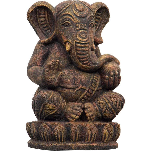 10" Volcanic Stone Statue - Ganesha - Red/Gold - Magick Magick.com