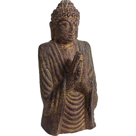 10" Volcanic Stone Statue - Praying Buddha Bust - Magick Magick.com