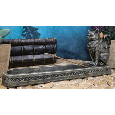 10" Winged Cat Incense Burner - Magick Magick.com