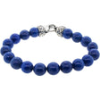 10 mm Elastic Bracelet Round Beads - Lapis with Celtic Stainless Steel Clasp - Magick Magick.com