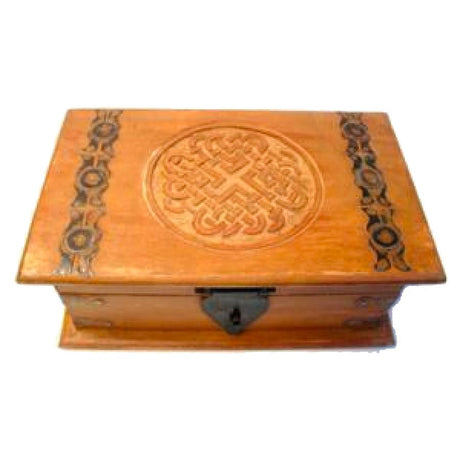 10" x 6" Carved Wood Box - Celtic Knots of Love - Magick Magick.com