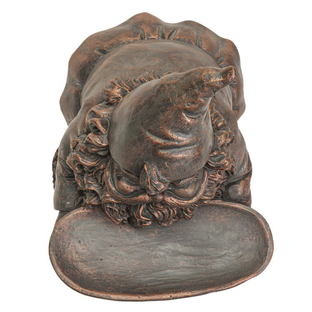 10.2" Gnome Statue - Bronze Gnome with Plate - Magick Magick.com