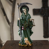 10.5" Santa Muerte Green Statue - Magick Magick.com