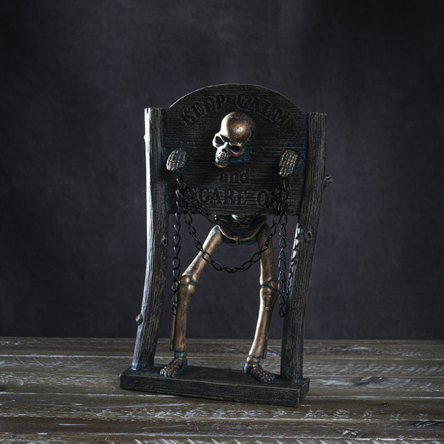 10.5" Skeleton Statue - Pillory - Magick Magick.com