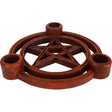 10.75" Pentacle Wood Triple Tealight Candle Holder - Magick Magick.com