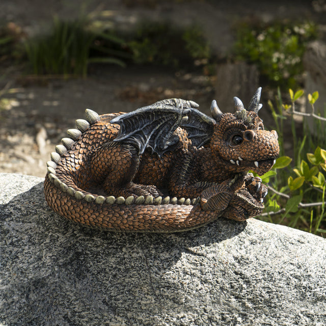 10.8" Dragon Statue Planter - Laying - Magick Magick.com