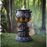 10.9" Triple Moon Cauldron Votive Candle Holder - Magick Magick.com