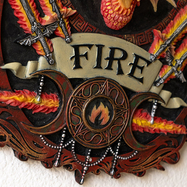 11" Anne Stokes Elements Plaque - Fire - Magick Magick.com