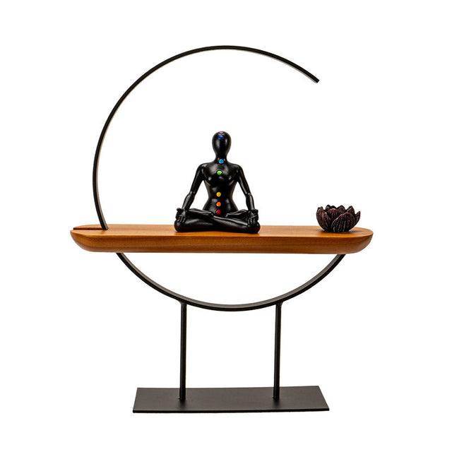 11" Meditation Chakra Metal with Wood Stand - Magick Magick.com