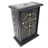 11" Pentagram & Celtic Cross Wood Chest - Magick Magick.com