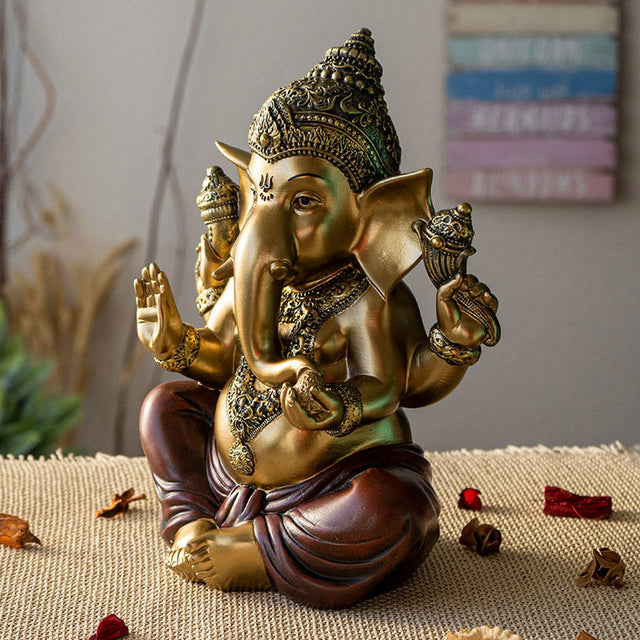 11" Seated Ganesha Statue - Magick Magick.com