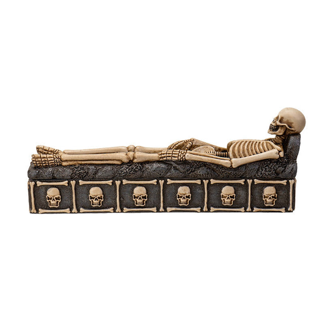 11.25" Skeleton Stick Incense Burner Box - Magick Magick.com