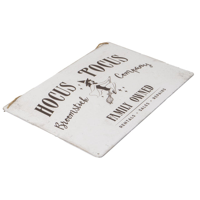 11.8" Hocus Pocus Broomstick Company Metal Hanging Sign - Magick Magick.com