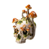 11.8" Skull with Mushrooms Statue - Magick Magick.com