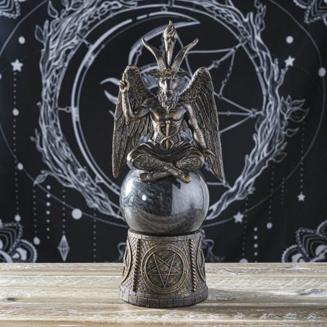 12" Baphomet Storm Ball Statue - Magick Magick.com