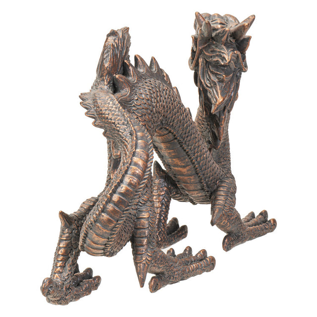 12" Dragon Statue - Bronze Chinese Dragon - Magick Magick.com