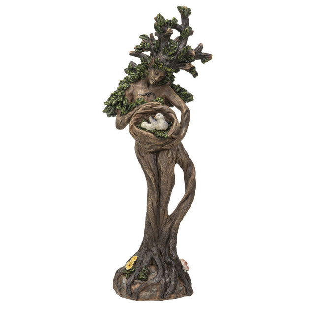 12" Ent Tree Lady Holding Birds Polyresin Statue - Magick Magick.com