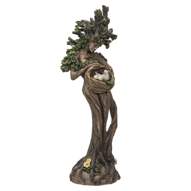 12" Ent Tree Lady Holding Birds Polyresin Statue - Magick Magick.com