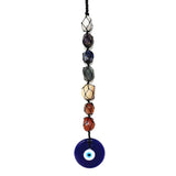 12" Gemstone Chakra with Large Evil Eye Hanging Talisman - Magick Magick.com