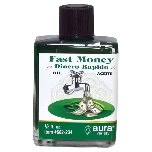 1/2 oz Aura Spiritual Oil - Fast Money (Dinero Rapido) - Magick Magick.com