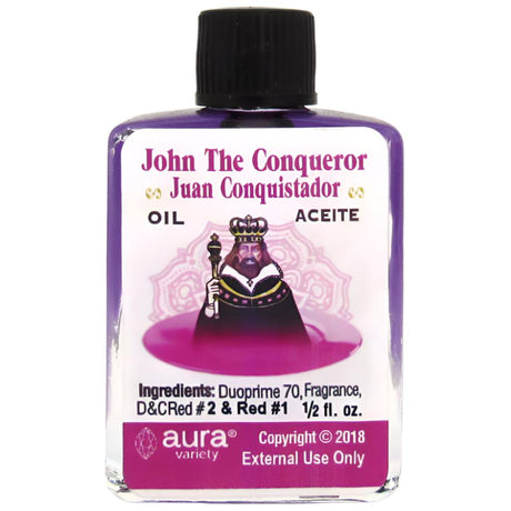 1/2 oz Aura Spiritual Oil - John The Conqueror (Juan Conquistador) - Magick Magick.com