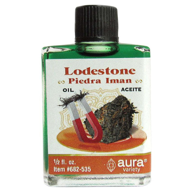 1/2 oz Aura Spiritual Oil - Lodestone (Piedra Iman) - Magick Magick.com