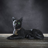 12.4" Black Cat Laying Statue - Magick Magick.com