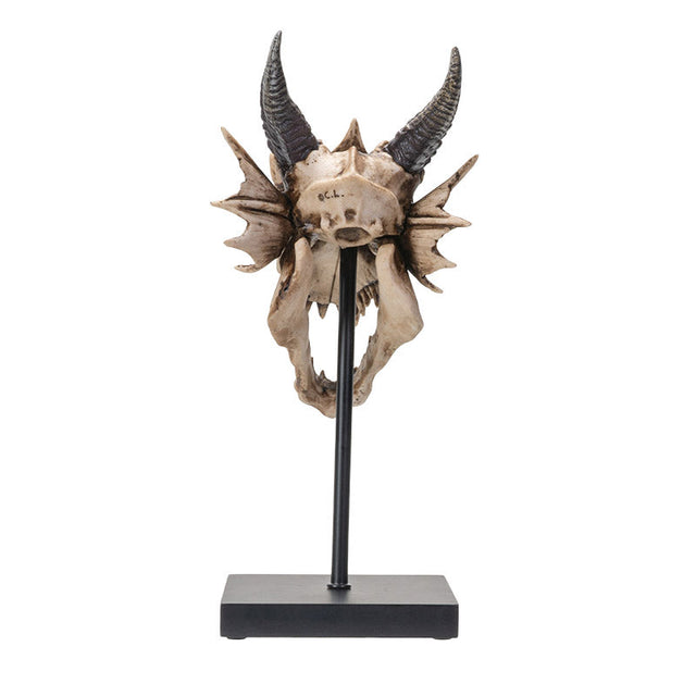 12.5" Dragon Skull on Stand Statue - Magick Magick.com