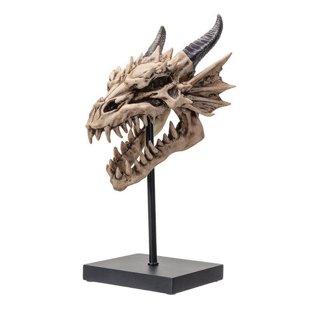 12.5" Dragon Skull on Stand Statue - Magick Magick.com