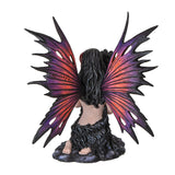 13" Fairy Statue - Night Fairy with Black Wolf - Magick Magick.com