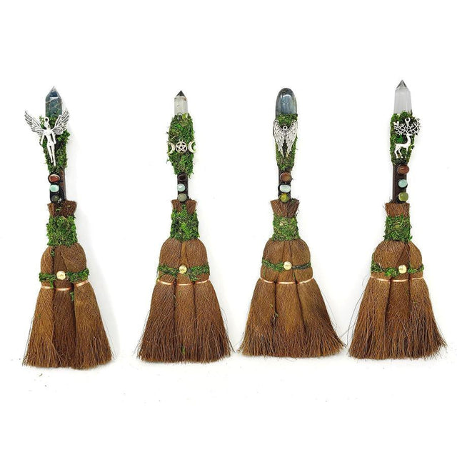 13" Wicca Broom - Gemstone Forest (Assorted) - Magick Magick.com