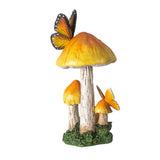 13" Yellow Mushroom with Butterflies Statue - Magick Magick.com