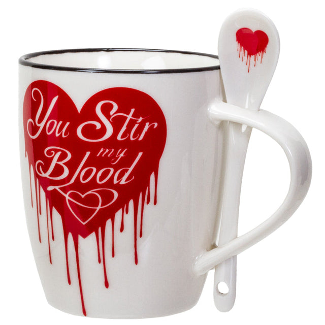 13 oz Ceramic Mug and Spoon Set - You Stir My Blood - Magick Magick.com