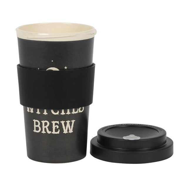 13.5 oz Bamboo Travel Mug with Sleeve - Witches Brew - Magick Magick.com