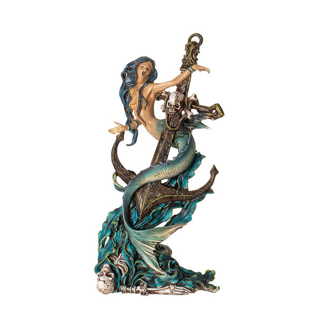 13.9" Death Tide Mermaid with Sword Statue - Magick Magick.com