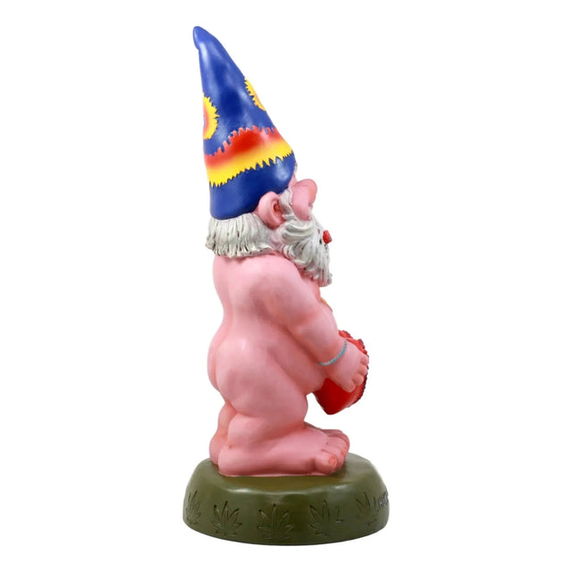 14" Gnome Statue - Free Love Hippie - Magick Magick.com