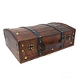 14.25" Antique Wooden Rosewood Travel Suitcase Storage Box - Magick Magick.com