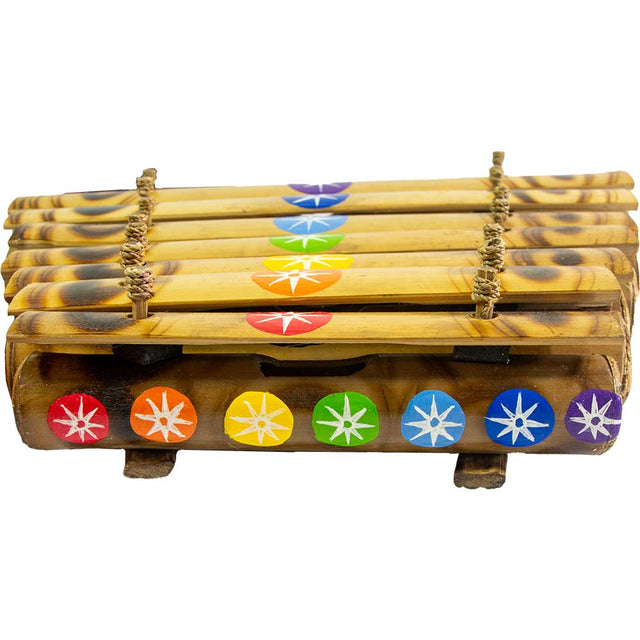 15.5" Bamboo Xylophone with Hand Painted Chakras - Magick Magick.com