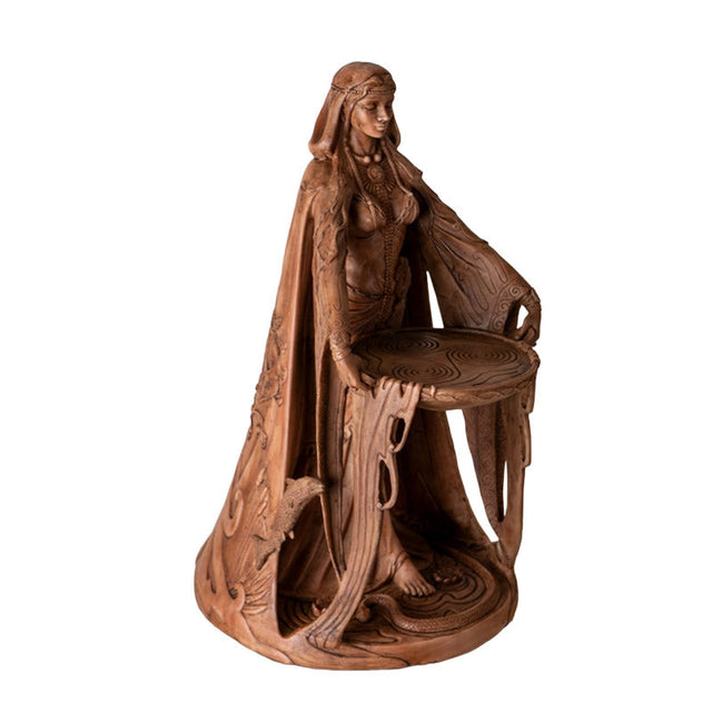 16" Celtic Danu Goddess Wood Finish Statue - Magick Magick.com